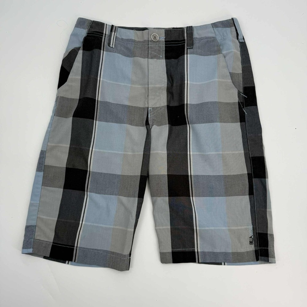 Billabong Shorts Mens 31 Blue Gray Plaid Outdoor Chino Pocket Casual Flat Front